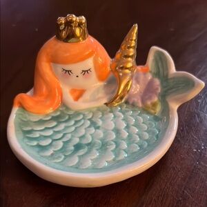 Mermaid Jewelry Organizer Dish - Gold, Orange, Green